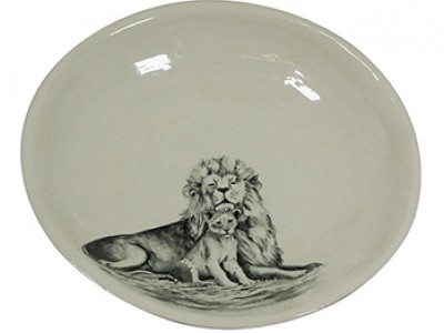 Handmade Ceramic Safari Lion Bowl